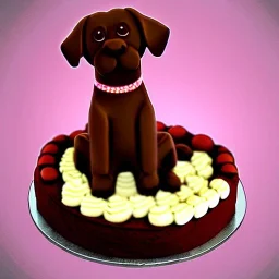 Labrador retriever made of chocolate cake