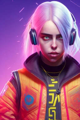 Billie Eilish, in stockings, cyberpunk2077