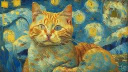 Portrait of a cat by Van Gogh