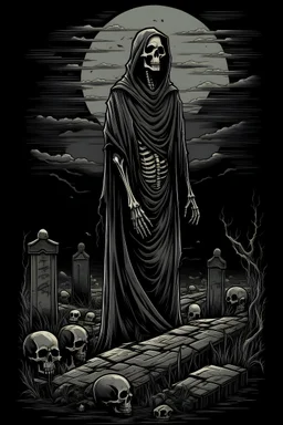 death standing over graves t-shirt desing