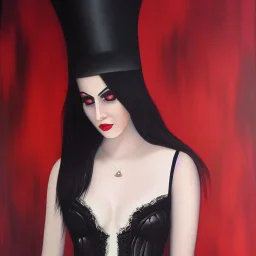 Full body portrait, painting, medium shot lady CrustGoth