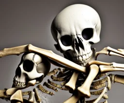 skeleton hat thinking, clamp tool attacked to head, archive