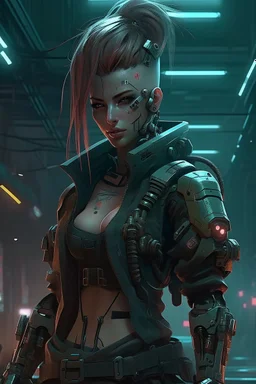 Cyberpunk Woman warrior