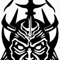 Devil demon satan king knights war code prophecy black and white