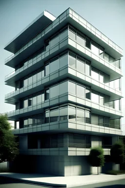 Quiero un edificio con 4 pisos moderno utilizando la teoría de temas de composicion