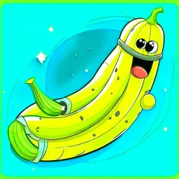 draw cartoon banana as starship