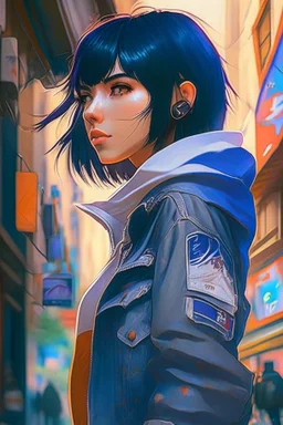 worms eye camera view of a full head to feet view, full head showing, elegant Filipina, wearing sneakers in hiphop, rugged jeans, an outfit in the street of Manila, cute fine face, rounded eyes, digital painting, fan art, pixiv, by Ilya Kuvshinov, katsuhiro otomo ghost-in-the-shell, magali villeneuve, artgerm, Jeremy Lipkin and Michael Garmash and Rob Rey slum background from Payatas