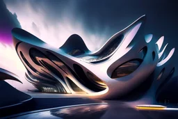 Museum of architecture Zaha Hadid digital art 8k