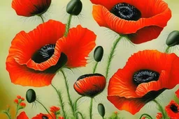 Poppies in the style of Oskar koller