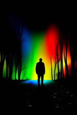 Visual representation of loneliness colourful darkness high definition deep