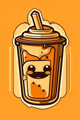 A popsicle coffee jelly logo with shades of brown