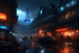 4k full realism full details full lights cyberpunk paris en feu zombies