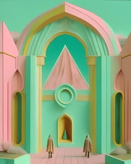 Lord of the Rings directed by Wes Anderson, pastel colors, symmetry