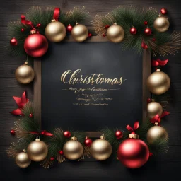 Hyper Realistic Christmas Celebrations card with a dark rustic background