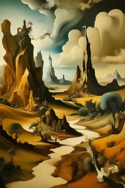 genera un paisaje de las sierras cordobesas al estilo Salvador Dalí