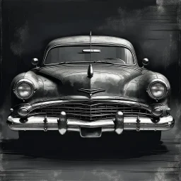An old classic car 1900 a front view , Hyper Realistic Aerial Grungy Dark-Grey Brush strokes on a dark rustic background with charcoals