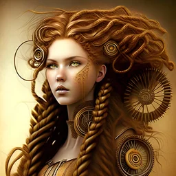 woman wheat hair steampunk style