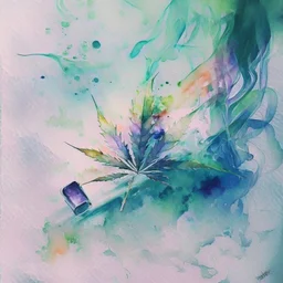 I took my first joint hit, feeling an instant sense of relaxation wash over me. The stress and worries of the day seemed to melt away, replaced by a comforting haze watercolour painting