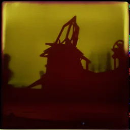 Odd dark street creepy fog colours strong texture artistic polaroid volumetric light, Yves Tanguy, 8k 3d abstractism, person, intricate