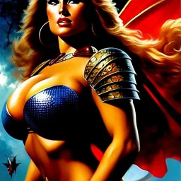 portrait oil on canvas,beautiful busty Female Warrior, minimal armor,comic book cover, mystical colors,insanely detailed,realistic,intrincate detail, 16k resolution, masterpiece,Simon Bisley,Frank Frazetta,Alex Horley,ARTHUR ADAMS