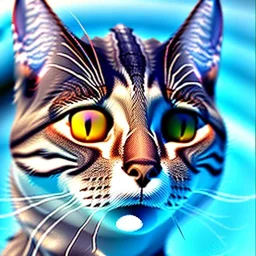 Eine Katze schwimmt im Swimmingpool, realistic Foto with all details, nur pfote