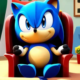Rouge the Bat from the Sonic the hedgehog Games, sitting in a chair