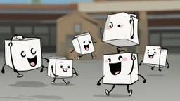 cartoon happy milk carton dancing
