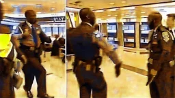 2 security officers force upset man in suit to leave airport lounge