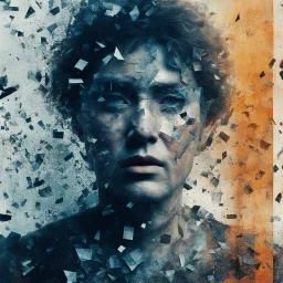 this human being is not aware to be a human being [Shattered Image, Shot the texture and then rewound the film and double exposed from multiple 1979 B colour series movie]
