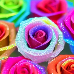 transparent multicolor crystal rose