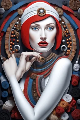 Woman, Intricately detailed white 3D paper patchwork of a fantasy, style by Catherine Abel highly detailed elegant extremely detailed beautiful high detail award winning ultra detailed 4K 3D crisp quality colourful very cute acrylic art Salvador Dali Renaissance Ultra realistic jean bapiste monge