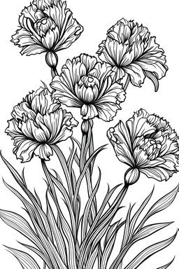 Dianthus flower coloring page