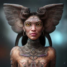 Insanely detailed photograph of an elaborate beautiful hawk goddess intricate glowing skin eyes intricate hawk lashes fur dress hyperdetailed painting by Anna Dittmann Huang Guangjian and Dan Witz CGSociety ZBrush Central steampunk album cover art 4K 64 megapixels 8K resolution HDR Greek shiny space colours jewelry celestial hair eyes light"