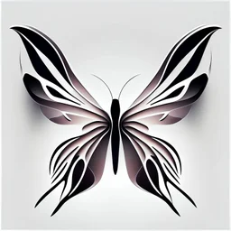 symetry!!, butterfly!!, view from a side, wings waving, logo, NFT, futuristic, curves, lines, shadow, simple, gradient