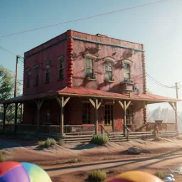 Ultra realistic western scene. clown sweet man, waist up view, Wes Anderson style, happy, highly detailed, concept art, unreal engine 5, god rays, ray tracing, RTX, lumen lighting, ultra detail, volumetric lighting, 3d, finely drawn, high definition, high resolution.