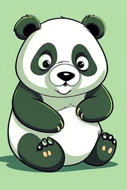 Panda bear, cartoon style.