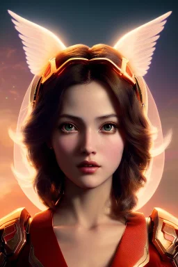 Flying Angelic character, halo, luminous, waist up portrait, intricate, oil on canvas, masterpiece, expert, insanely detailed, 4k resolution, retroanime style, cute big circular reflective eyes, cinematic smooth, intricate detail , soft smooth lighting, soft pastel colors, painted Renaissance style