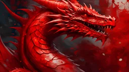 red dragon painted with paints