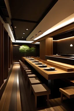 Restaurante de moderno japones en una lado