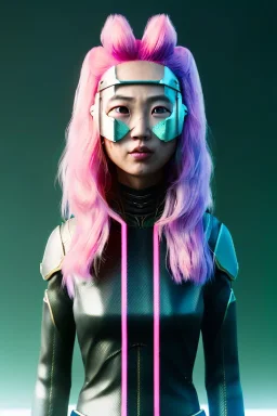 portrait, Asian cyborg woman, samurai warrior :: symmetry photography, cyberpunk style, pink hair, wires conveying, perfect eyes, samurai helmet, tiger mask, black samurai army, katana, japanese traditional ornaments, pink, white, black, glow eyes, cinematic, Ultra realistic, dark scene, soft color, highly detailed, unreal engine 5, RTX, ultra detail, 3d, finely drawn, high definition.