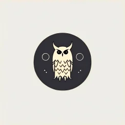 Minimalist logo design owl + moon