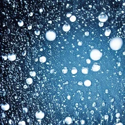 snowflakes of snowfall in water bubble