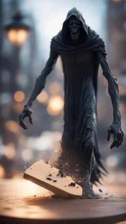 naked dementor smashing boards,bokeh like f/0.8, tilt-shift lens 8k, high detail, smooth render, down-light, unreal engine, prize winning