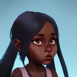 Portrait of a sweet dark skinned toddler witch girl with long dark hair