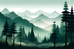 forest with mountains