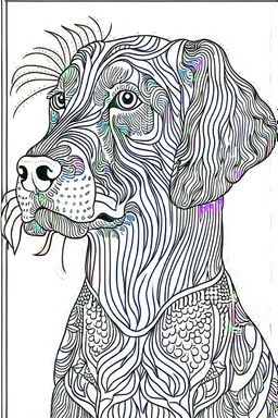 coloring book page of a dog