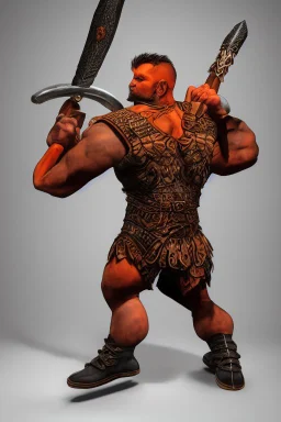 Zaprodan, the 'Thunder Drummer' is depicted as a short and stout man, thick and barrel-chested. His arms strong from swinging his hammer all day. His armor is blue steel, detailed in a deep orange color. He has a fire red Mohawk and beard. He wields a battle axe of great power. It has been lost for centuries. He is a god quick to laughter and celebrating, drinking ale and toasting to his mighty deeds with his allies