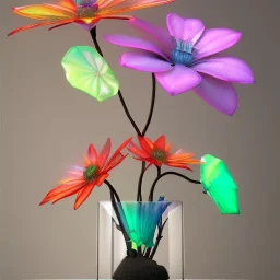 Exotic surreal living glass prism flowers by Chris Wood, sunbeams, intricate details, hyper realistic, 8K resolution, featured on behance