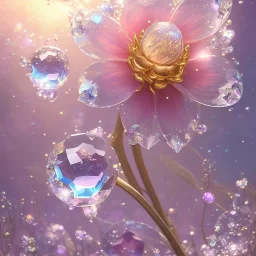 one big crystal subtle flower in a galactic ambiance with a beautiful fairy, transparent petals, delicate colors, in the foreground, full of details, smooth，soft light atmosphere, light effect，vaporwave colorful, concept art, smooth, extremely sharp detail, finely tuned detail, ultra high definition, 8 k, unreal engine 5, ultra sharp focus