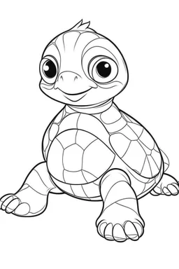 outline art for cute Turtle coloring pages with sitch, white background, Sketch style, full body, only use outline, toddlers style, clean line art, white background, no shadows and clear and well outlined.